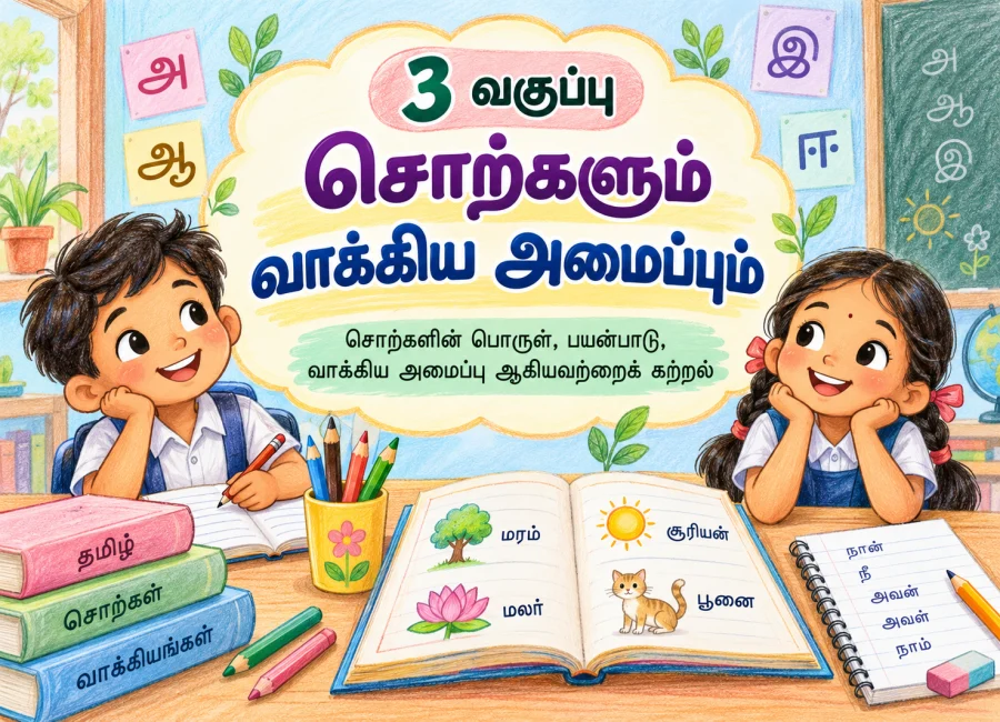 3 வகுப்பு சொற்களும் வாக்கிய அமைப்பும் சொற்களின் பொருள், பயன்பாடு, வாக்கிய அமைப்பு ஆகியவற்றைக் கற்றல்